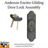 Andersen Window - Frenchwood Gliding Door - Lock Assembly, Encino - RH - Distressed Bronze