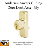 Andersen Window-Frenchwood Gliding Door-Keyed Lock, Anvers - RH - Bright Brass