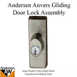 Andersen Frenchwood Gliding Door - Keyed Lock, Anvers - Right Hand - Satin Nickel