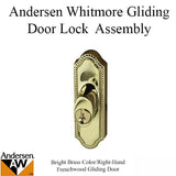 Andersen Frenchwood Gliding Door - Keyed Lock - Right Hand - Bright Brass