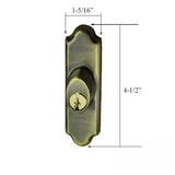 Andersen Gliding Door Keyed Lock, Covington - RH, Antique Brass