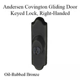 Andersen Gliding Door Keyed Lock, Covington - RH, Oil-Rubbed Bronze