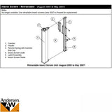 Retainer w/Screws - Retractable Insect Screen -for Andersen FGD made Aug. 03 to May 07 - White