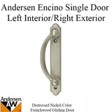 Andersen Frenchwood Gliding Door Handle - Encino - LH Interior/RH Exterior - Distressed Nickel