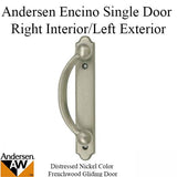 Andersen Frenchwood Gliding Door Handle - Encino - RH Interior/LH Exterior - Distressed Nickel