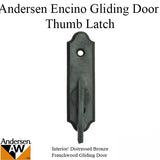 Andersen Frenchwood Gliding Doors - Thumb Latch - Encino - Inside Lock - Distressed Bronze