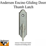 Andersen Frenchwood Gliding Doors - Thumb Latch - Encino - Inside Lock - Distressed Nickel