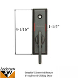 Andersen Frenchwood Gliding Doors - Thumb Latch - Yuma - Inside Lock - Distressed Bronze