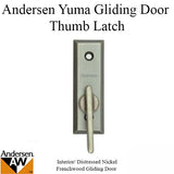 Andersen Frenchwood Gliding Doors - Thumb Latch - Yuma - Inside Lock - Distressed Nickel