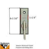 Andersen Frenchwood Gliding Doors - Thumb Latch - Yuma - Inside Lock - Distressed Nickel