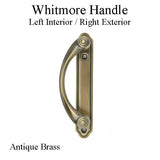 Andersen Whitmore Gliding Door Handle - Left Interior/Right Exterior - Antique Brass