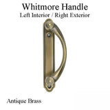 Andersen Whitmore Gliding Door Handle - Right Interior/Left Exterior - Antique Brass