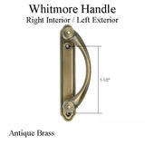 Andersen Whitmore Gliding Door Handle - Right Interior/Left Exterior - Antique Brass