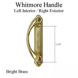 Andersen Whitmore Gliding Door Handle - Left Interior/Right Exterior - Bright Brass