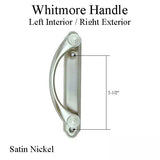 Andersen Whitmore Gliding Door Handle - Left Interior/Right Exterior - Satin Nickel