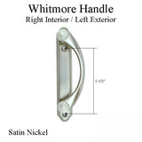 Andersen Whitmore Gliding Door Handle - Right Interior/Left Exterior - Satin Nickel