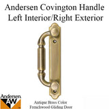 Andersen Frenchwood Gliding Door - Handle - Covington - Left Interior/Right Exterior - Antique Brass