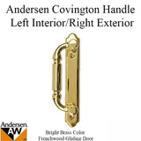 Andersen Frenchwood Gliding Door - Handle - Covington - Left Interior/Right Exterior - Bright Brass