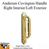 Andersen Frenchwood Gliding Door - Handle - Covington - Right Interior/Left Exterior - Bright Brass