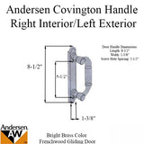 Andersen Frenchwood Gliding Door - Handle - Covington - Right Interior/Left Exterior - Bright Brass