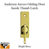 Andersen Frenchwood Gliding Door - Thumb Latch - Anvers/Inside Lock - Bright Brass