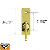 Andersen Frenchwood Gliding Door - Thumb Latch - Anvers/Inside Lock - Bright Brass