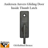 Andersen Frenchwood Gliding Door - Thumb Latch - Anvers/Inside Lock - Oil Rubbed Bronze