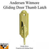 Andersen Frenchwood Gliding Door - Thumb Latch - Whitmore - Bright Brass