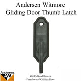 Andersen Frenchwood Gliding Door - Thumb Latch - Whitmore - Oil Rubbed Bronze