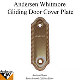 Andersen Frenchwood Gliding Door - Cover/Logo Plate - Whitmore - Antique Brass