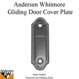 Andersen Frenchwood Gliding Door - Cover/Logo Plate - Whitmore - Brushed/Satin Nickel