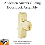 Andersen Frenchwood Gliding Door Anvers Keyed Lock - Left Hand - Bright Brass