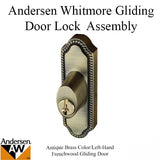 Andersen Frenchwood Gliding Door Keyed Lock - Left Hand - Antique Brass