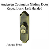 Andersen Gliding Door Keyed Lock, Covington - LH, Antique Brass