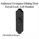 Andersen Gliding Door Keyed Lock, Covington - LH, Oil-Rubbed Bronze