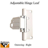 Adjustable Hinge Leaf - Frenchwood Outswing - Right - White