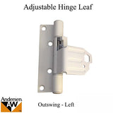 Adjustable Hinge Leaf - Frenchwood Outswing - Left - White