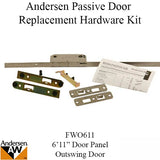 Passive FWO 6-11 OUTSWING Shootbolt Replacement Lock hardware Door Kit