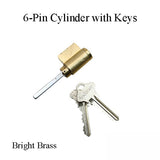 Andersen Gliding Door Cylinder and Keys, 6 Pin Schlage - Bright Brass