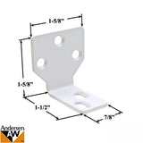 Non-Handed Stationary Panel Bracket Clip for Frenchwood Gliding Patio Door - White