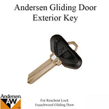 Andersen Key Blank For Reachout Lock Frenchwood Sliding Door Exterior Key Blank