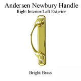 Andersen Newbury Gliding Door Single Handle - Right Interior/Left Exterior - Bright Brass