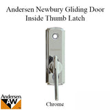 Andersen Frenchwood Gliding Door - Thumb Latch - Newbury - Inside LockChrome