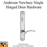 Hardware Kit, Single Door, Newbury, Active Door - Polished Chrome