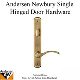 Hardware Kit, Single Door, Newbury, Active Door - Antique Brass