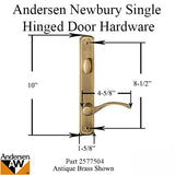 Hardware Kit, Single Door, Newbury, Active Door - Antique Brass