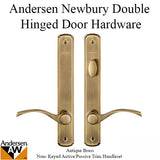 Hardware Kit, Double Door, Newbury, Active / Passive Door - Antique Brass