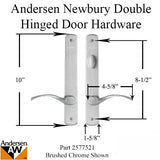 Hardware Kit, Double Door, Newbury, Active / Passive Door - Antique Brass