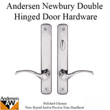 Hardware Kit, Double Door, Newbury, Active / Passive - Polished Chrome