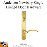 Hardware Kit, Single Door, Newbury, Active Door - Bright Brass